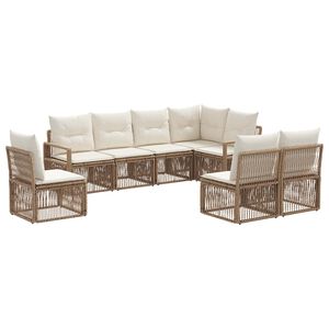 vidaXL Tr&auml;dg&aring;rdsoffset 8 st Beige konstrotting