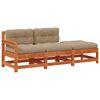 vidaXL Sektionell Soffa Enheter Vaxad brun 190 x 62 x 70,5 cm