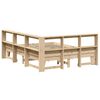 vidaXL S&auml;ng med bokhylla utan madrass 140x200cm massiv furu