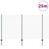 vidaXL St&auml;ngsel med stolpe Gr&ouml;n 1,4 x 25 m St&aring;l och PVC