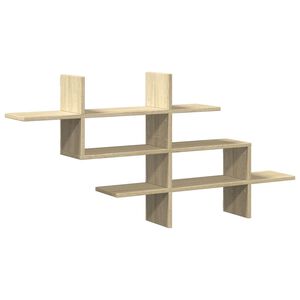 vidaXL V&auml;gghylla sonoma-ek 124,5x18x60,5 cm konstruerat tr&auml;
