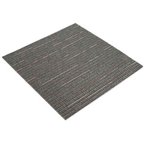vidaXL Mattan platta Randig M&ouml;rkbrun 50 x 50 cm 36 st PP och Bitumen