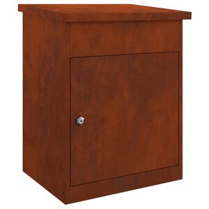 vidaXL Paketbox med d&ouml;rr Rostig 47.5 x 38 x 59 cm V&auml;derbest&auml;ndig st&aring;l