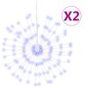 vidaXL Julbelysning 2 st 140 LED bl&aring; 17 cm