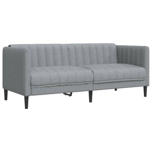 vidaXL Soffa 2-sits ljusgr&aring; tyg