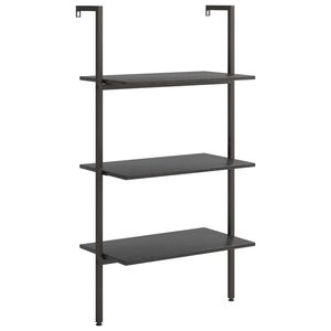 vidaXL Hylla 3 hyllplan svart 64x35x120,5 cm