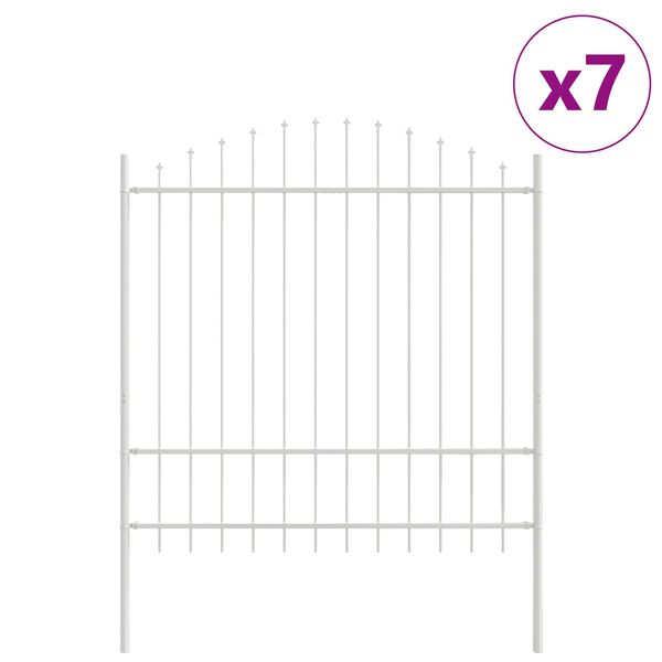 vidaXL Tr&auml;dg&aring;rdsst&auml;ngsel 7 pcs Vit 170 x 215 cm Pulverlackerat st&aring;l