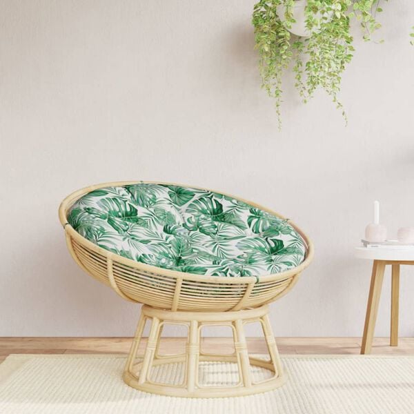 vidaXL Rund dyna bladm&ouml;nster &Oslash; 100x11 cm oxfordtyg