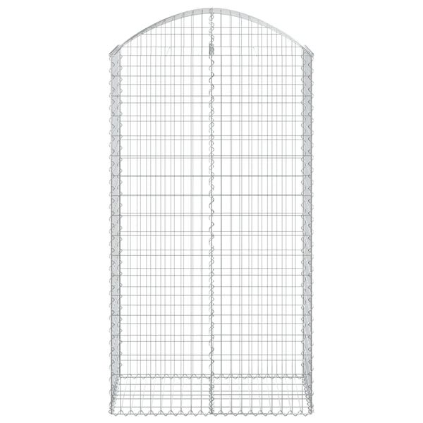 vidaXL Gabion b&aring;gformad 100x50x180/200 cm galvaniserat j&auml;rn