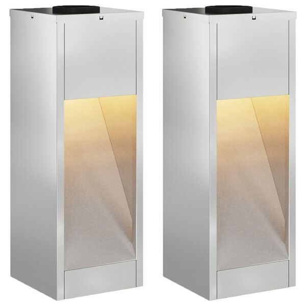 vidaXL Solcell LED-v&auml;gbelysning 2 pcs Silver Galvaniserad