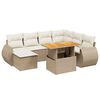 vidaXL Matgrupp f&ouml;r tr&auml;dg&aring;rden med dynor 8 delar beige konstrotting