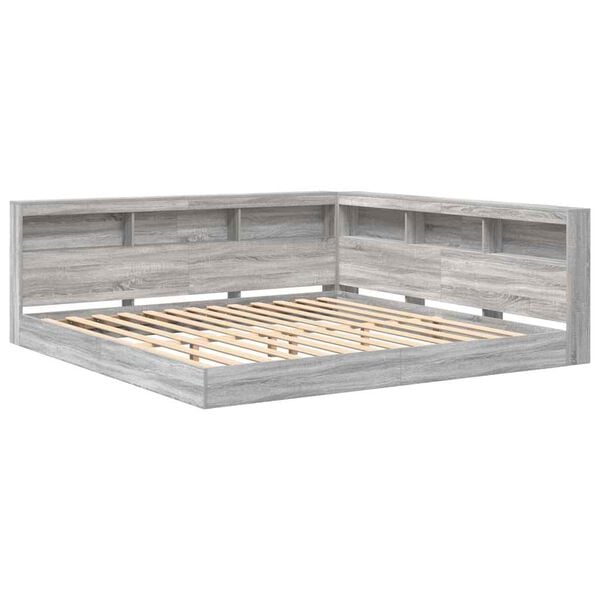 vidaXL Bokhylla S&auml;ng Gr&aring; sonoma 180 x 200 cm Konstruerat tr&auml;