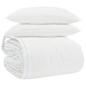vidaXL T&auml;ckeset med kudde 3 pcs Vit Dunfj&auml;der