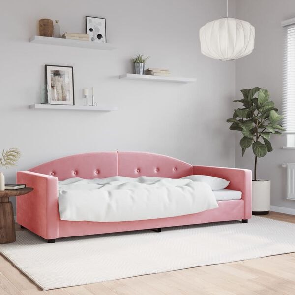 vidaXL Dagb&auml;dd rosa 90x200 cm sammet