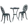 vidaXL Trädgårds Bistro Set 3 pcs Grön Aluminium