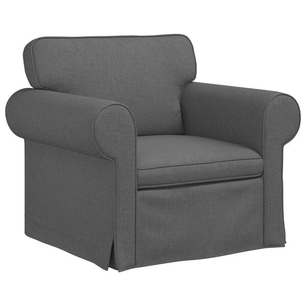 vidaXL Soffa 2 pcs M&ouml;rkgr&aring; 175 x 82 x 80 cm tyg