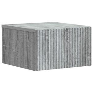 vidaXL V&auml;ggmonterat S&auml;ngbord med l&aring;da Gr&aring; sonoma-ek 33 x 34,5 x 20 cm