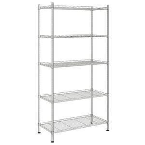 vidaXL F&ouml;rvaringshylla med 5 hyllplan 90x35x180 cm krom 250 kg