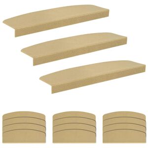 vidaXL Trappmattor 15 st 65 x 21 x 4 cm Beige Polyester halvrund