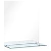 vidaXL V&auml;ggspegel med hylla 20x40 cm h&auml;rdat glas