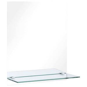 vidaXL V&auml;ggspegel med hylla 20x40 cm h&auml;rdat glas