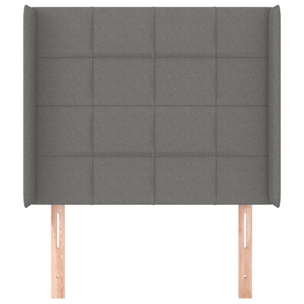 vidaXL S&auml;nggavel med kanter m&ouml;rkgr&aring; 83x16x118/128 cm tyg