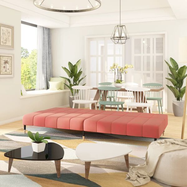 vidaXL B&auml;ddsoffa 2-sits rosa sammet