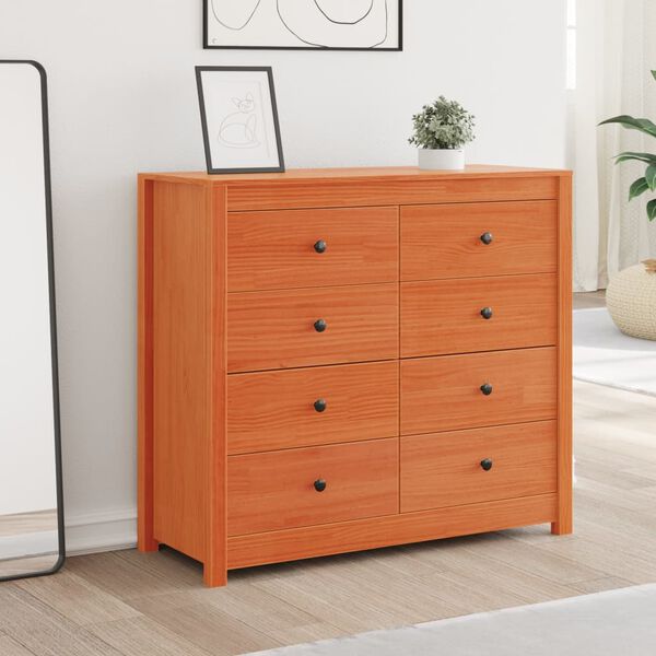 vidaXL Sidosk&aring;p vaxad brun 100x40x90 cm massiv furu