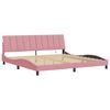 vidaXL Bed Frame with LED without Mattress "Hanko" Pink 200x200 cm Velvet
