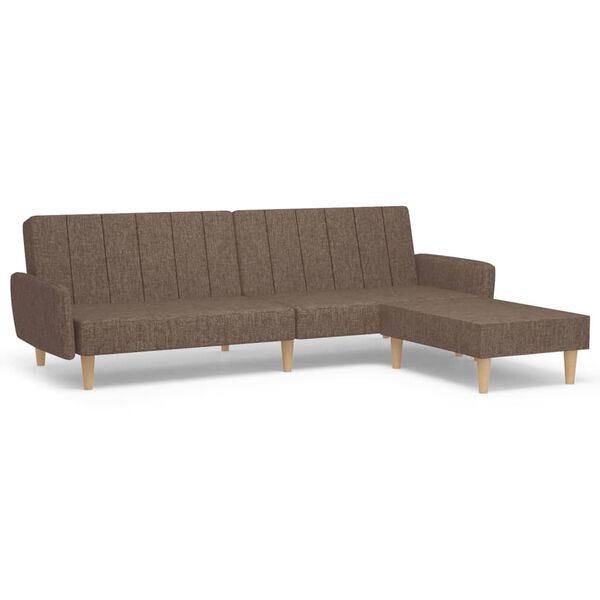 vidaXL B&auml;ddsoffa 2-sits med fotpall taupe tyg