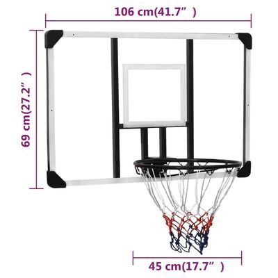 vidaXL Basketkorg transparent 106x69x3 cm polykarbonat