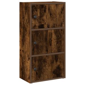 vidaXL Bokhylla r&ouml;kf&auml;rgad ek 40x24x77 cm konstruerat tr&auml;