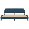 vidaXL Bed Frame with Headboard "Dover" Blue 180x200 cm Velvet