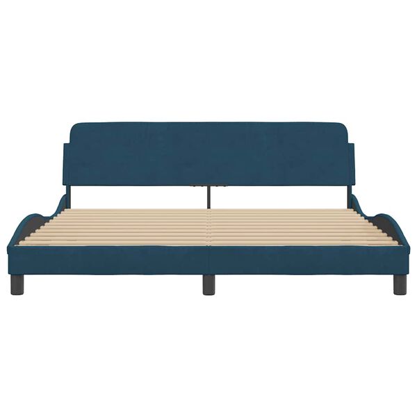 vidaXL Bed Frame with Headboard "Dover" Blue 180x200 cm Velvet