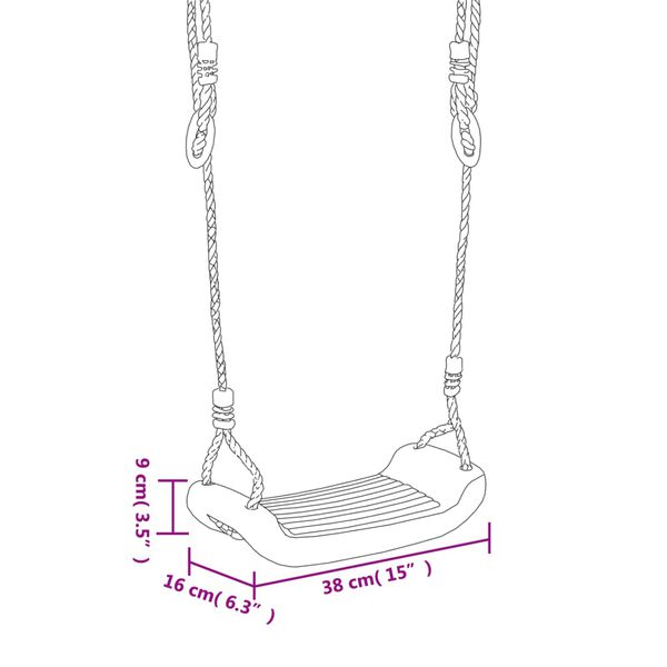 vidaXL Gungor med rep 2 st blå 38x16 cm PE