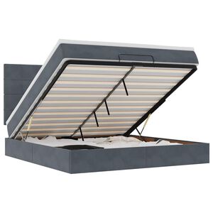 vidaXL Ottoman s&auml;ngram med madrasser m&ouml;rkgr&aring; 160x200 cm sammet