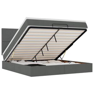 vidaXL Ottoman s&auml;ngram med madrass m&ouml;rkgr&aring; 180x200 cm tyg