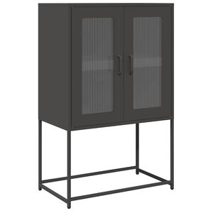 vidaXL Highboard svart 68x39x107 cm st&aring;l