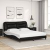 vidaXL Bed Frame with LED without Mattress "Hvar" Black and White 160x200 cm