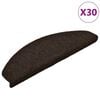 vidaXL Trappmattor sj&auml;lvh&auml;ftande 30 st 65x21x4 cm m&ouml;rkbruna halvrunda stora