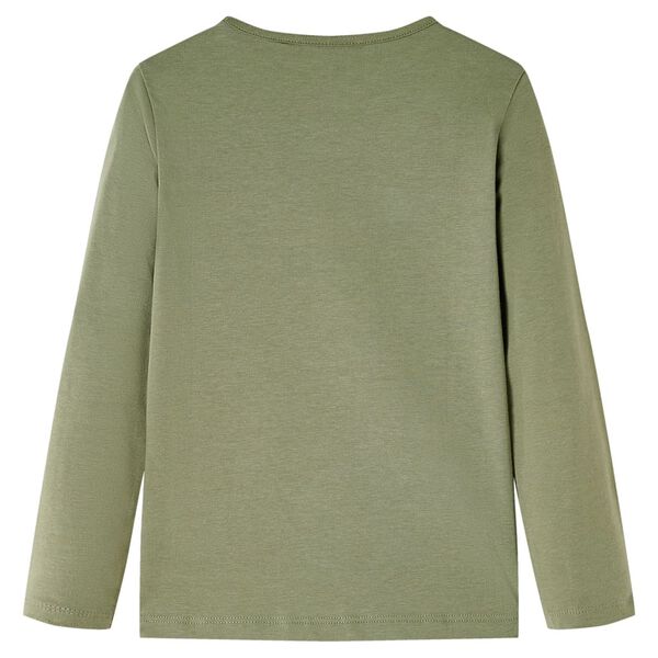 T-shirt med långa ärmar för barn khaki 128