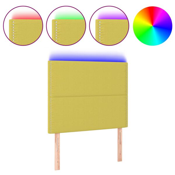 vidaXL S&auml;nggavel LED gr&ouml;n 80x5x118/128 cm tyg