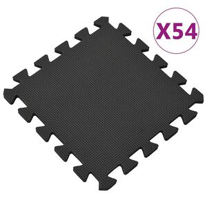 vidaXL Skyddsmatta 54 st 4,86 ㎡ EVA-skum svart