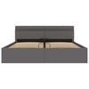 vidaXL Sängram hydraulisk förvaring LED grå konstläder 160x200 cm