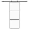 vidaXL Skjutd&ouml;rr med beslag svart 76x205 cm ESG-glas