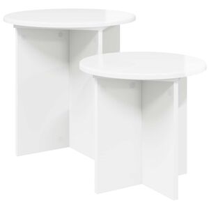 vidaXL Sidobordsset 2 st Vit h&ouml;gglans &Oslash; 45 x 45 cm Konstruerat tr&auml;