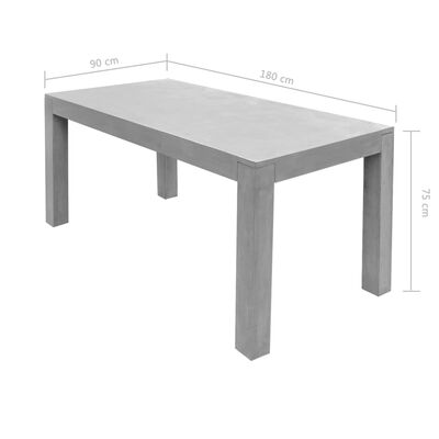 vidaXL Matbord för trädgården 7 delar betong
