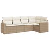 vidaXL Soffgrupp f&ouml;r tr&auml;dg&aring;rden med dynor 5 delar beige konstrotting