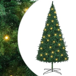 vidaXL Julgran med dekorativa str&auml;ngljus Gr&ouml;n 400 cm PVC