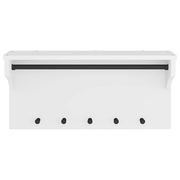 vidaXL V&auml;ggh&auml;ngd kl&auml;dh&auml;ngare "SANDNES" vit 87x30x42 cm massiv tr&auml; furu